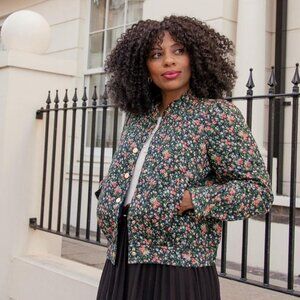 Sézane quilted floral jacket